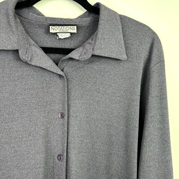 Notations womens purple button down size 1X - Picture 5 of 6